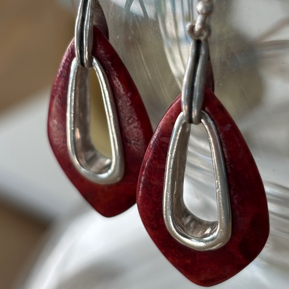 Silpada Sterling Silver and Red Jasper Earrings